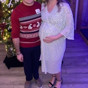 ASOS design maternity scatter sequin knot front kimono midi dress